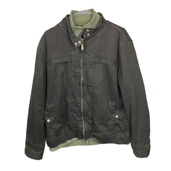 Industry Jacket Men’s Size Large Waxed Canvas Olive Green Military Heavy Weight - Picture 1 of 8